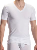 Olaf Benz PEARL2115: V-Neck-Shirt, weiß